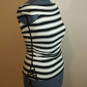 Boatneck top. Black and white size small.